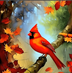 Branch Red Cardinal Bird | Diamond Painting