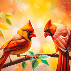 Branch Red Cardinal Bird | Diamond Painting