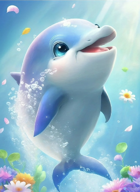 Cute Dolphin | Diamond Painting