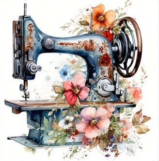 Sewing Machine Flower | Diamond Painting