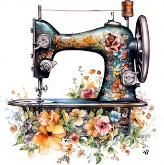 Sewing Machine Flower | Diamond Painting