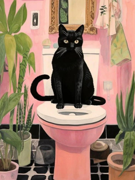 Cat Pooping | Diamond Painting