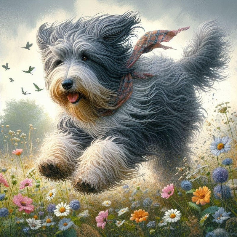 Cottage Garden Dog | Diamond Painting