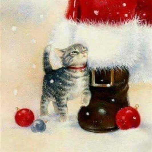 Christmas cat | Diamond Painting