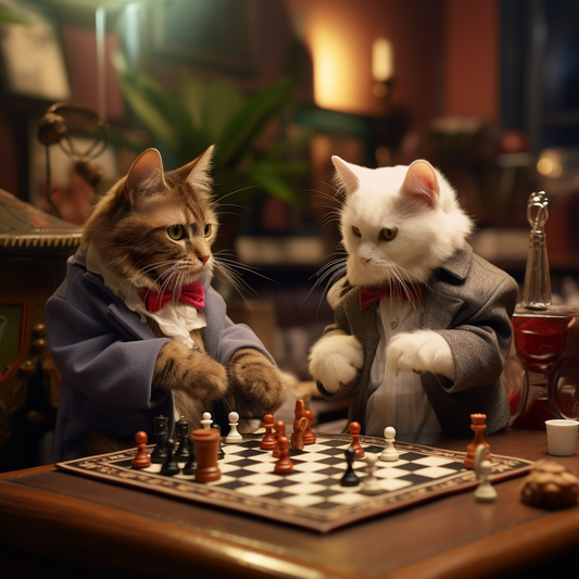 Cats Playing Chess | Diamond Painting