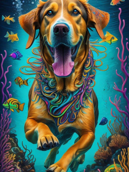 Underwater Dog | Diamond Painting