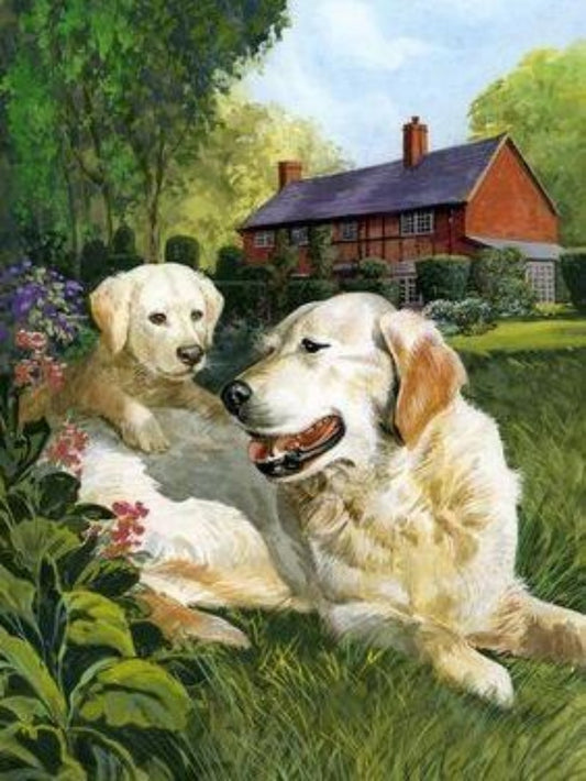 Cottage Garden Dog | Diamond Painting