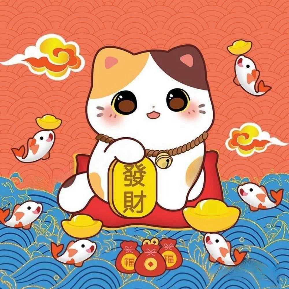 Bell Lucky Cat | Diamond Painting