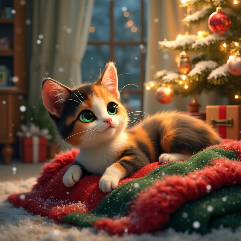 Christmas cat | Diamond Painting