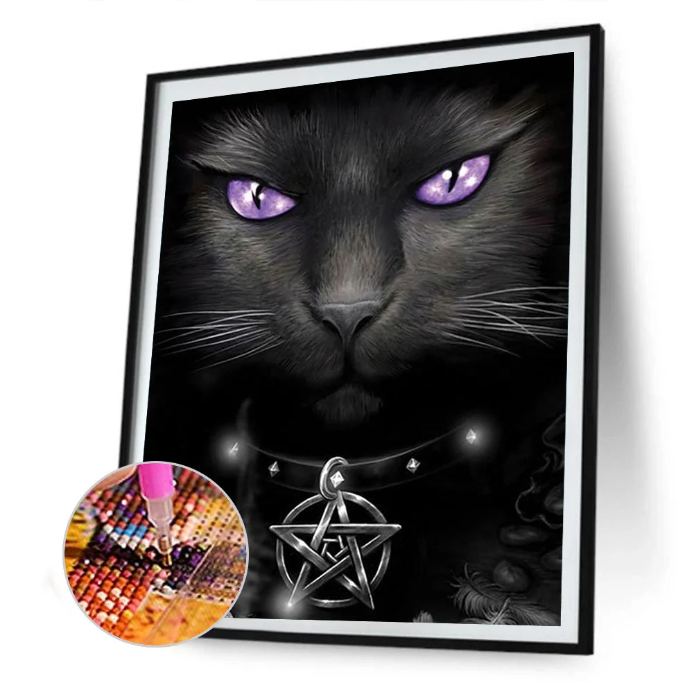 Black Midnight Cat | Diamond Painting