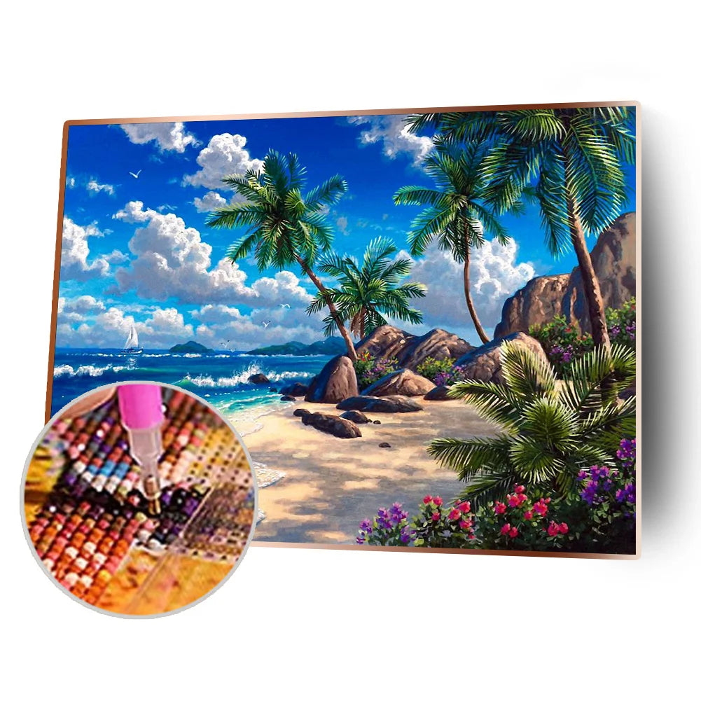 Blue Sea And Beach | Diamond Painting