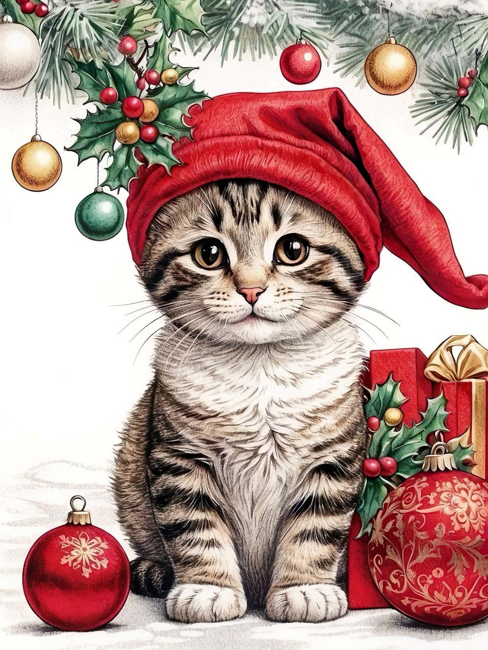 Christmas cat | Diamond Painting