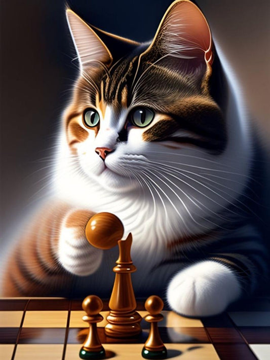 Cats Playing Chess | Diamond Painting