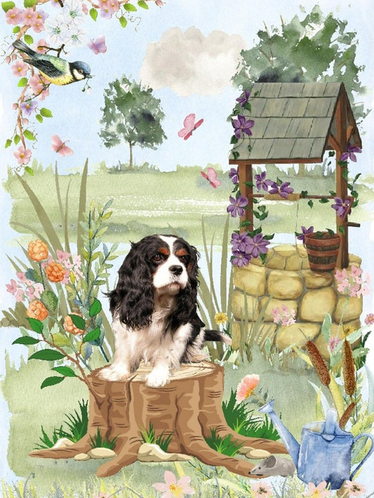 Cottage Garden Dog | Diamond Painting