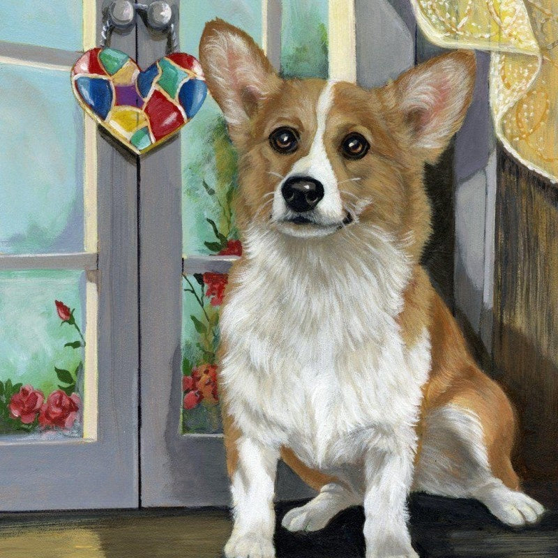 Cottage Garden Dog | Diamond Painting