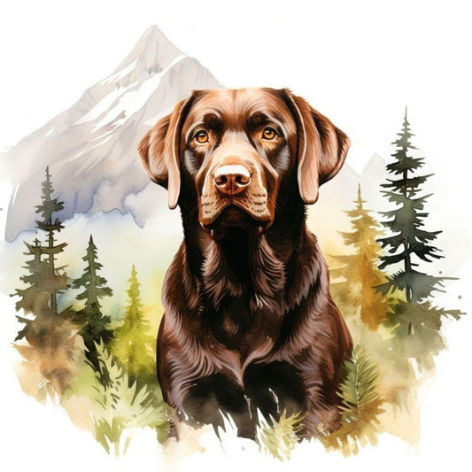 Chocolate Labrador Dog | Diamond Painting