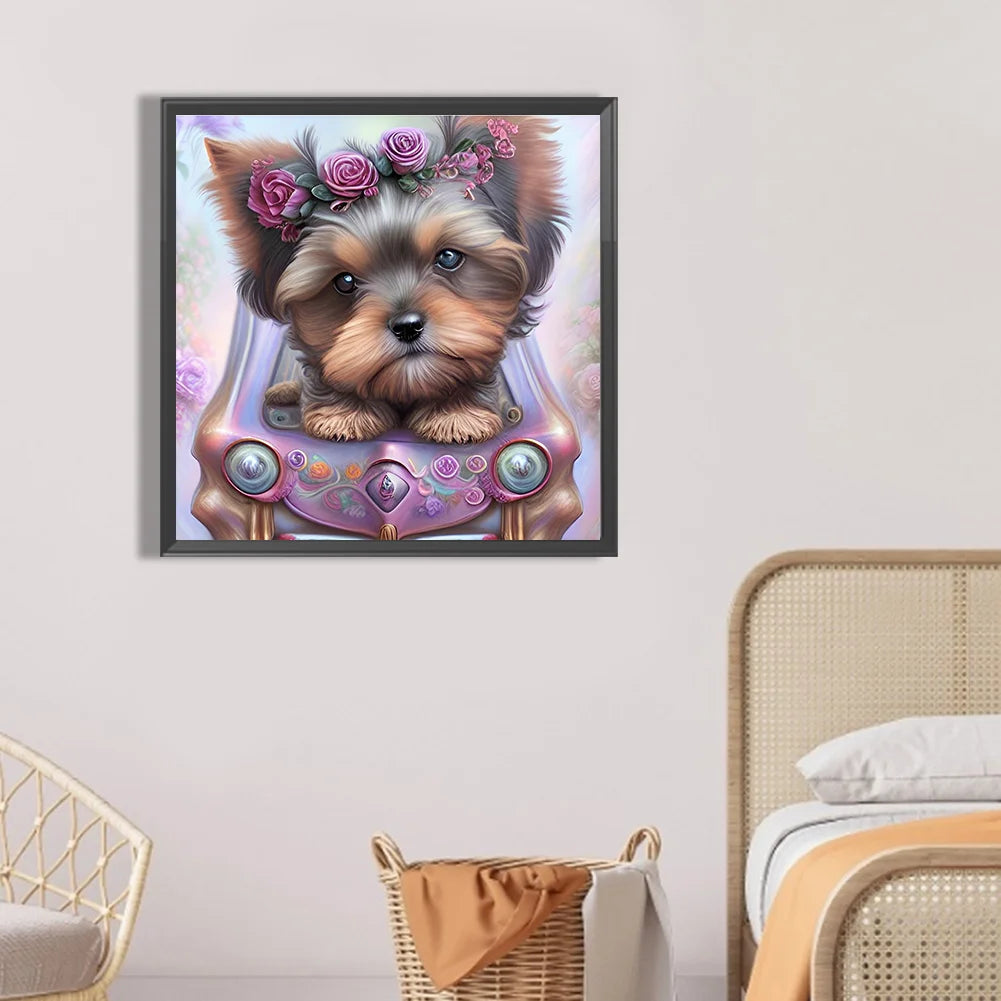 Yorkie Dog Driving | Diamond Painting