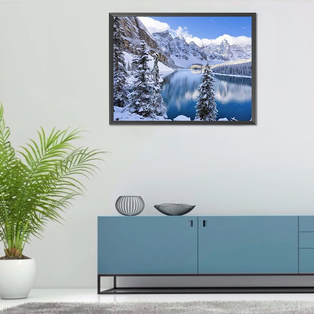 Snowy Mountain Lake | Diamond Painting