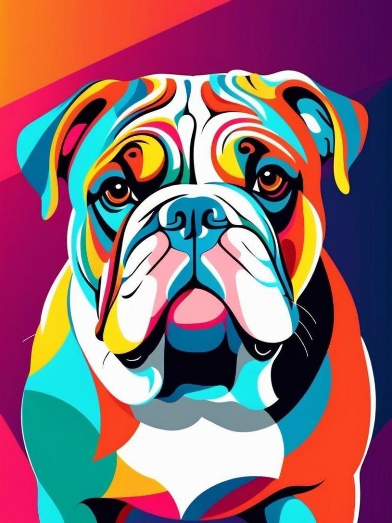 Dog English Bulldog | Diamond Painting