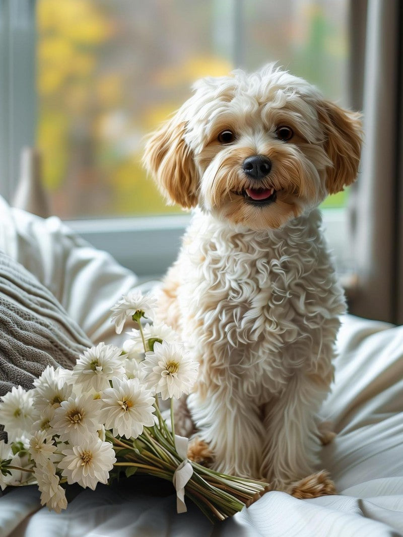 Cottage Garden Dog | Diamond Painting