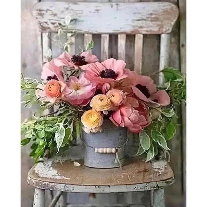 Flower In The Chair | Diamond Painting