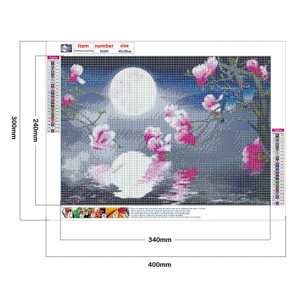 Flowers In The Moonlight | Diamond Painting