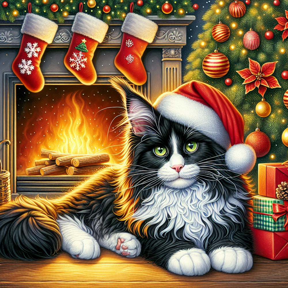 Christmas cat | Diamond Painting