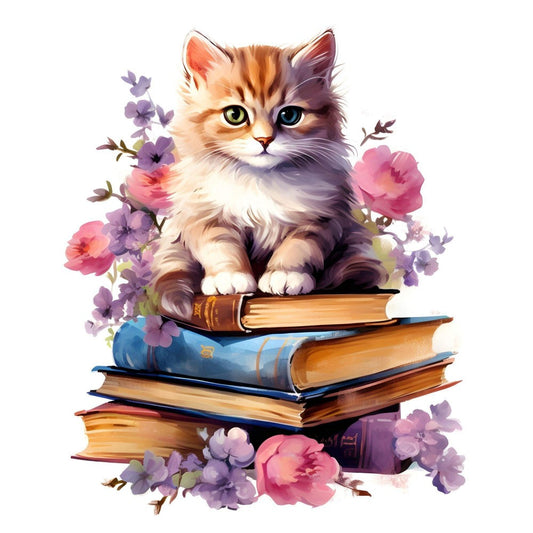 Cat Bookshelf | Diamond Painting