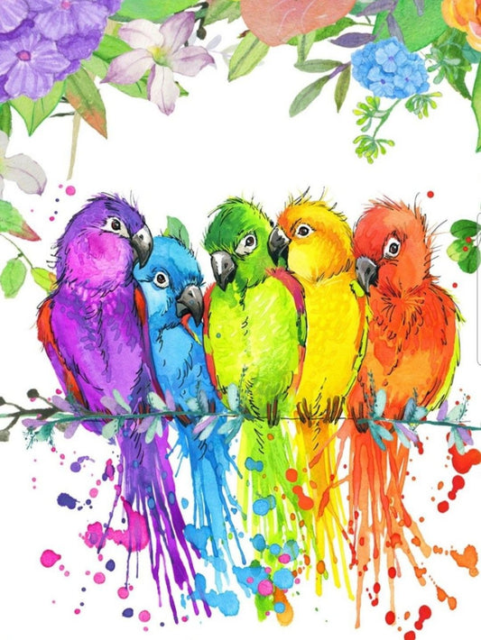 Rainbow Parrots | Diamond Painting