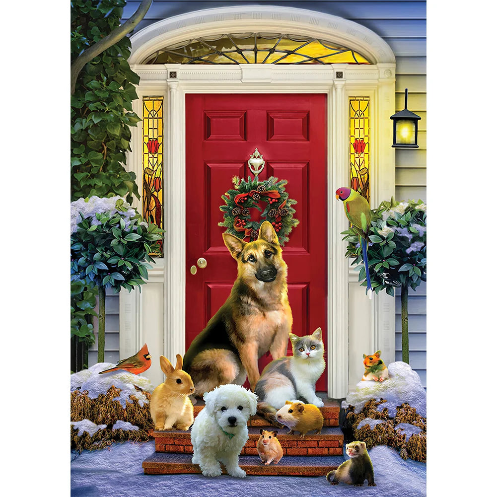 Christmas Dog German Shepherd | Diamond Painting