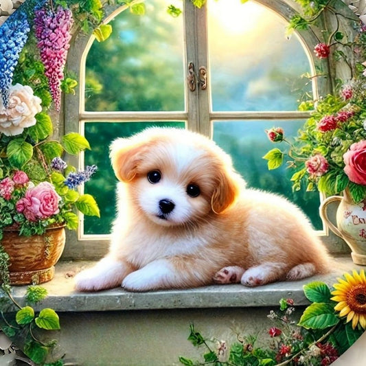 Cottage Garden Dog | Diamond Painting