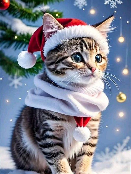 Christmas cat | Diamond Painting