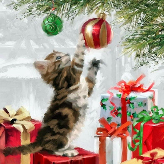 Christmas cat | Diamond Painting