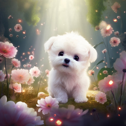 Cute Dog Maltese | Diamond Painting