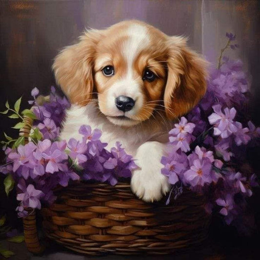 Cottage Garden Dog | Diamond Painting