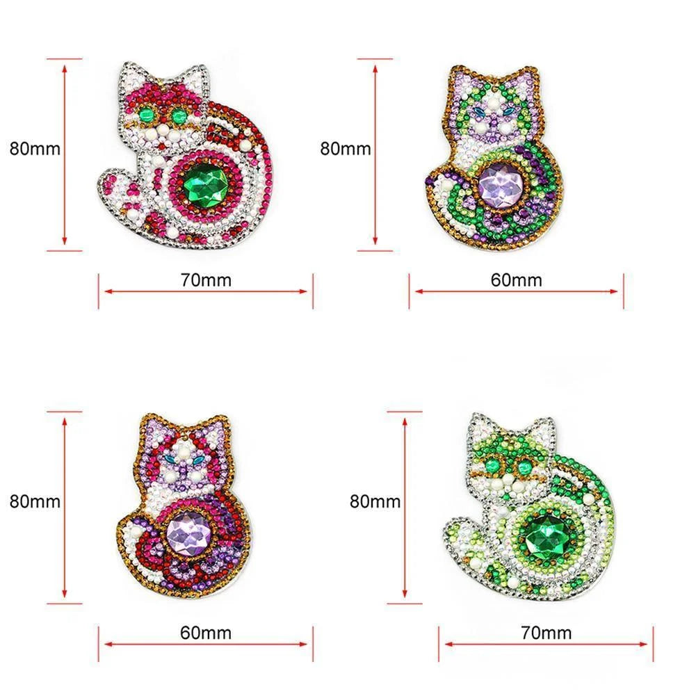 Diy 4pcs/set  Diamond Painting Keychain