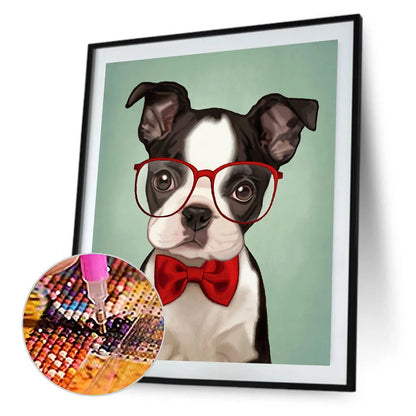 Glasses Dog French Bulldog | Diamond Painting