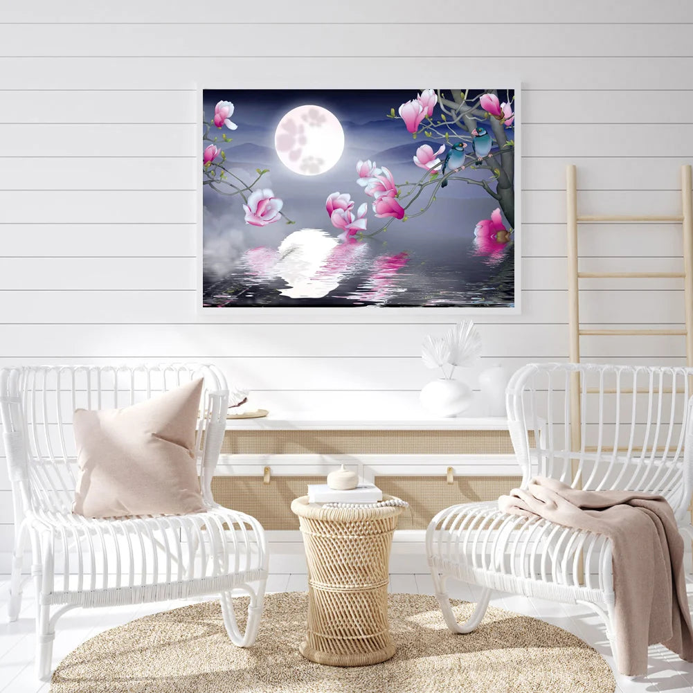 Flowers In The Moonlight | Diamond Painting