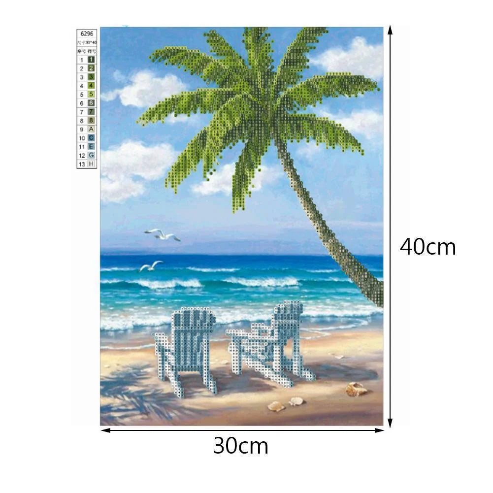 Coconut Trees At The Seaside | Diamond Painting