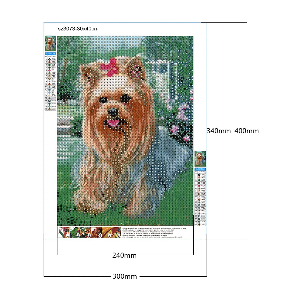 Cute Dog Yorkie | Diamond Painting