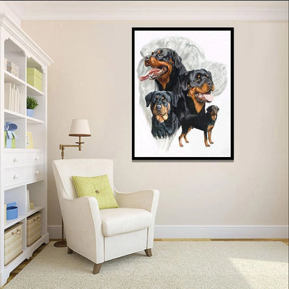 Black Dog Rottweiler | Diamond Painting