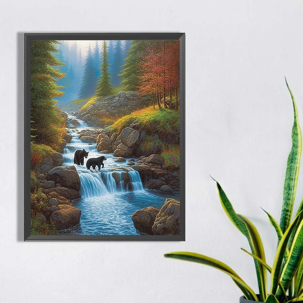 Bear Waterfall | Diamond Painting