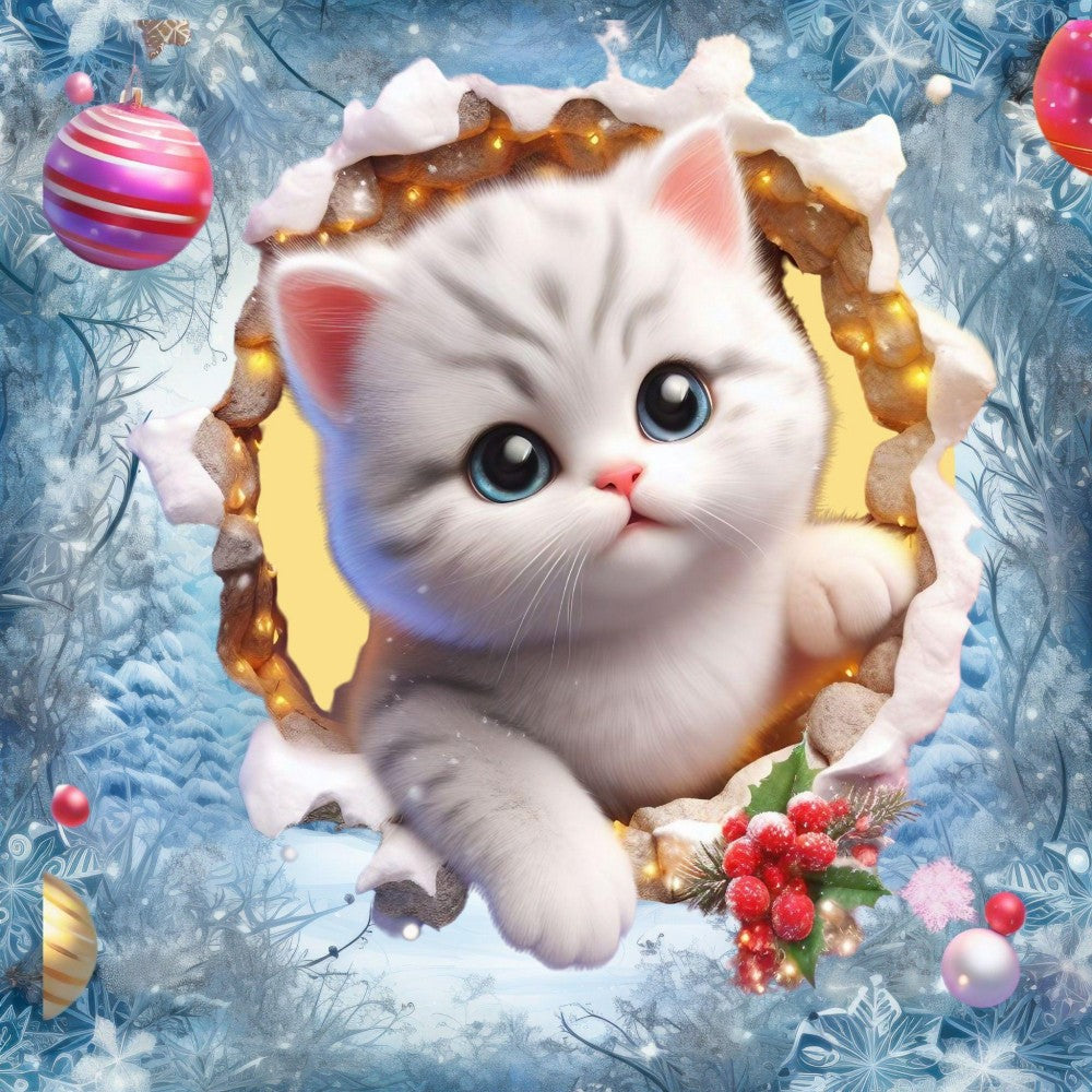 Christmas cat | Diamond Painting