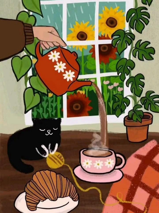 Cat Cafe Coffee | Diamond Painting