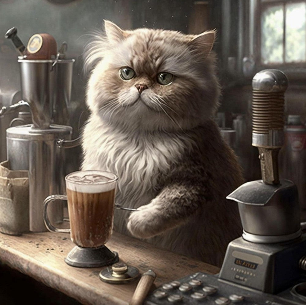 Cat Cafe Coffee | Diamond Painting