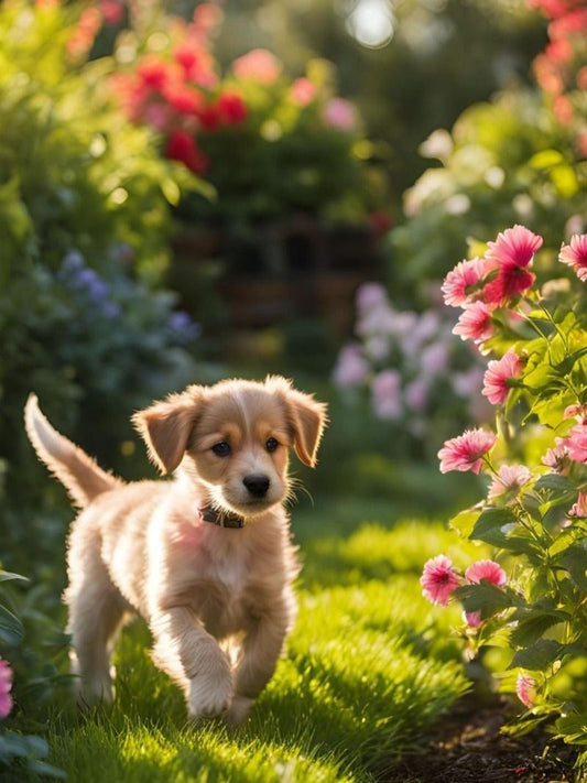 Cottage Garden Dog | Diamond Painting