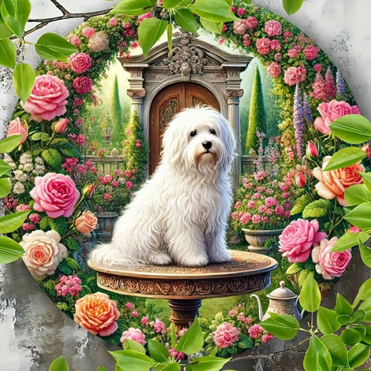 Cottage Garden Dog | Diamond Painting