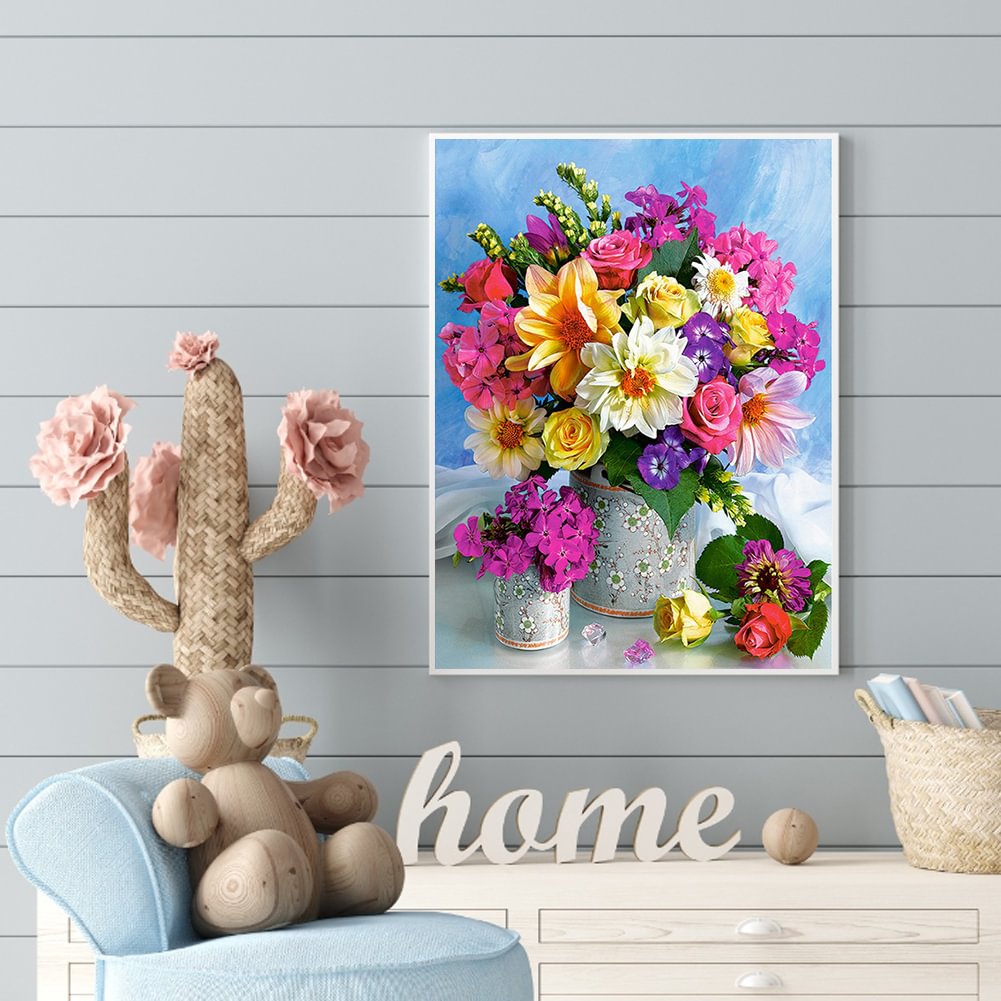 Flowers In The Basket | Diamond Painting