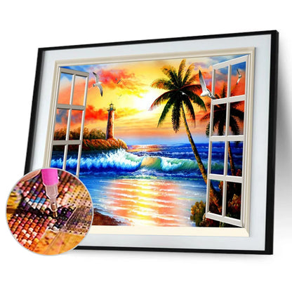 Sea View Outside The Window  | Diamond Painting