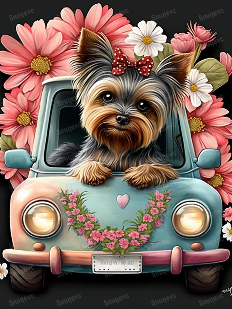 Cottage Garden Dog | Diamond Painting